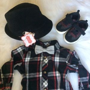 Mud Pie Baby Fedora Hat Black Corduroy